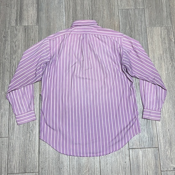 Ralph Lauren Button Down Shirt Lavender Size 16 34/35 - Picture 8 of 9